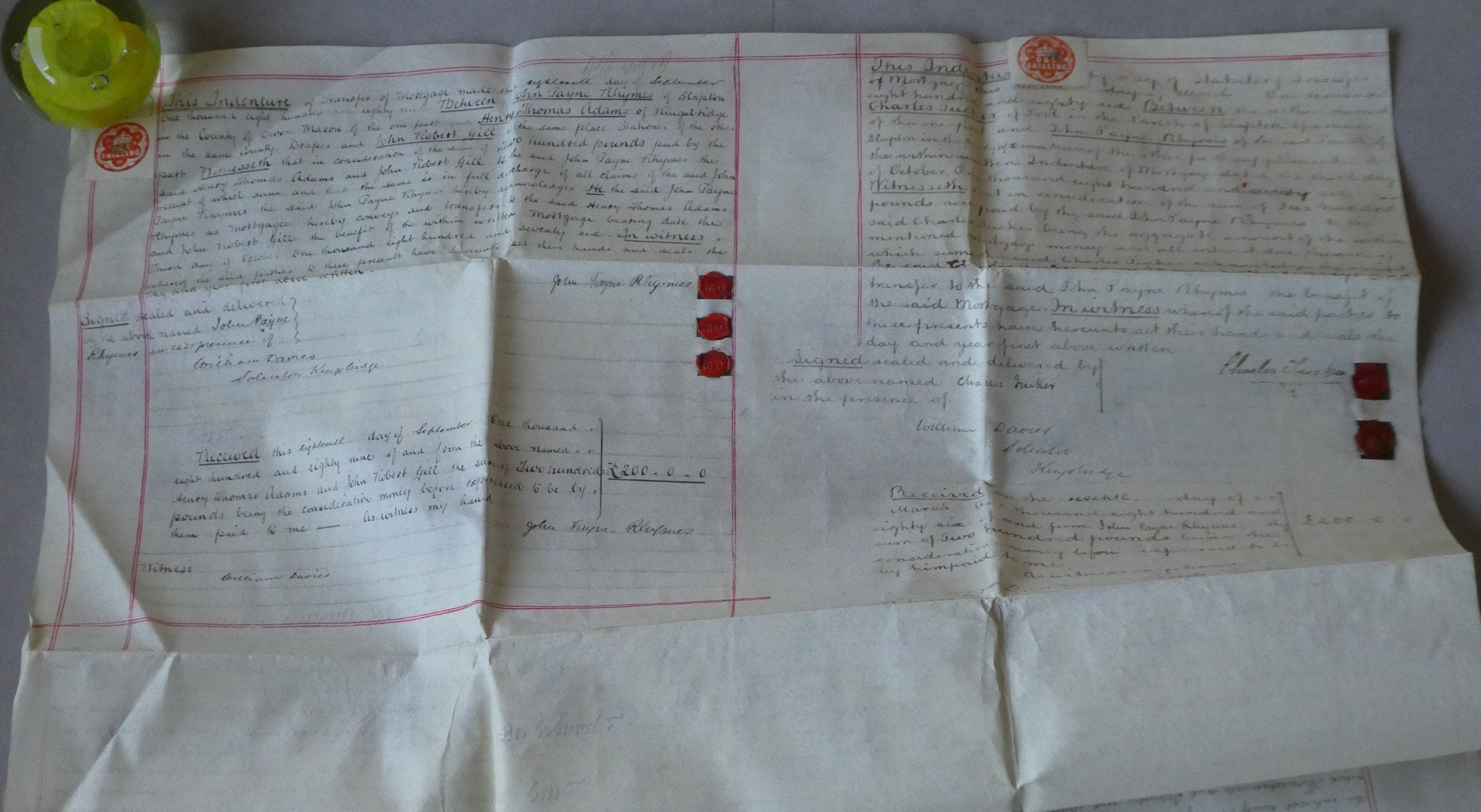 Rare Parchment MORTGAGE IN FEE Victorian Manuscript 1876. Etsy