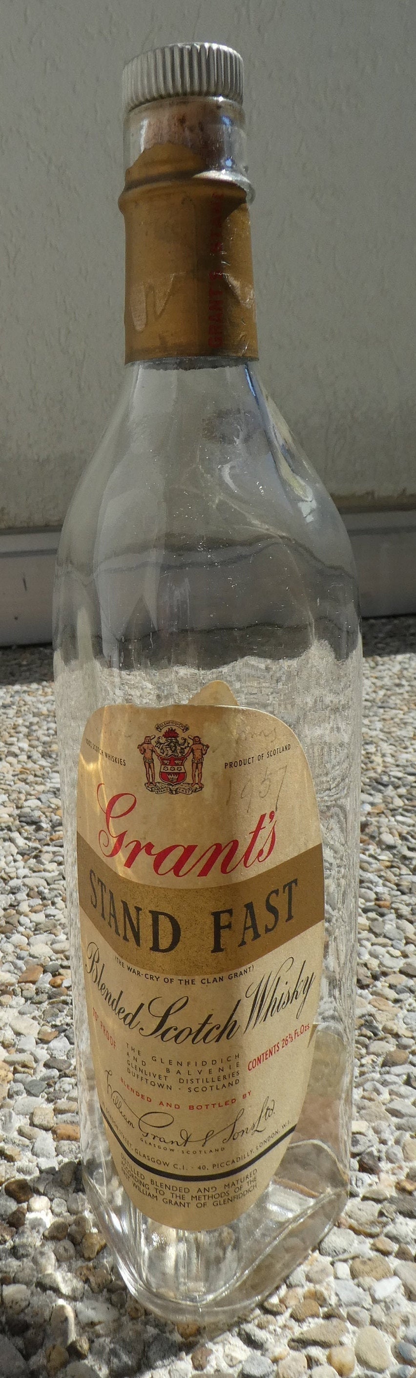 1957 GRANT'S Stand Fast Original Whisky Bottle – Triangular Whisky