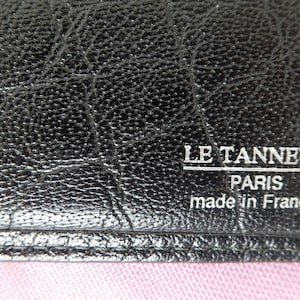 LE TANNEUR, France. Grained Black Leather Large Wallet Card and Documents Holder.  Size Folded: 4.5ins x 7.5ins / 12cm x 19.5cm.
