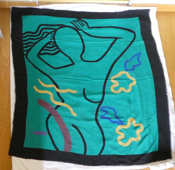 FLORA KUNG, New York. Large Designer Silk Wrap – … - image 1
