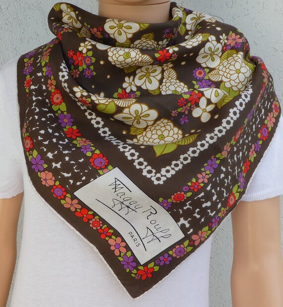 Gorgeous MAGGY ROUFF PARIS 1960’s Silk Scarf – Lux