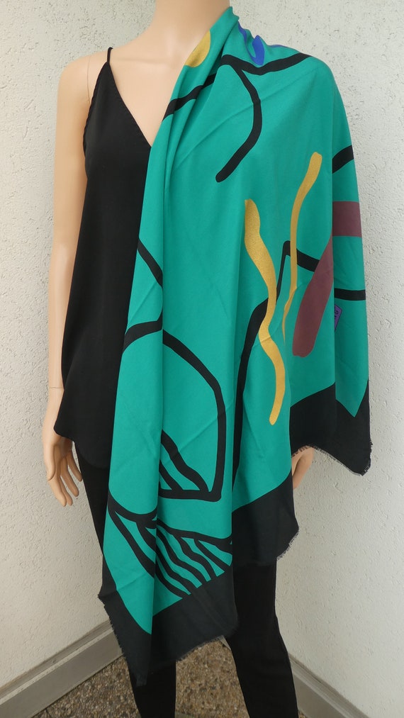 FLORA KUNG, New York. Large Designer Silk Wrap – … - image 5