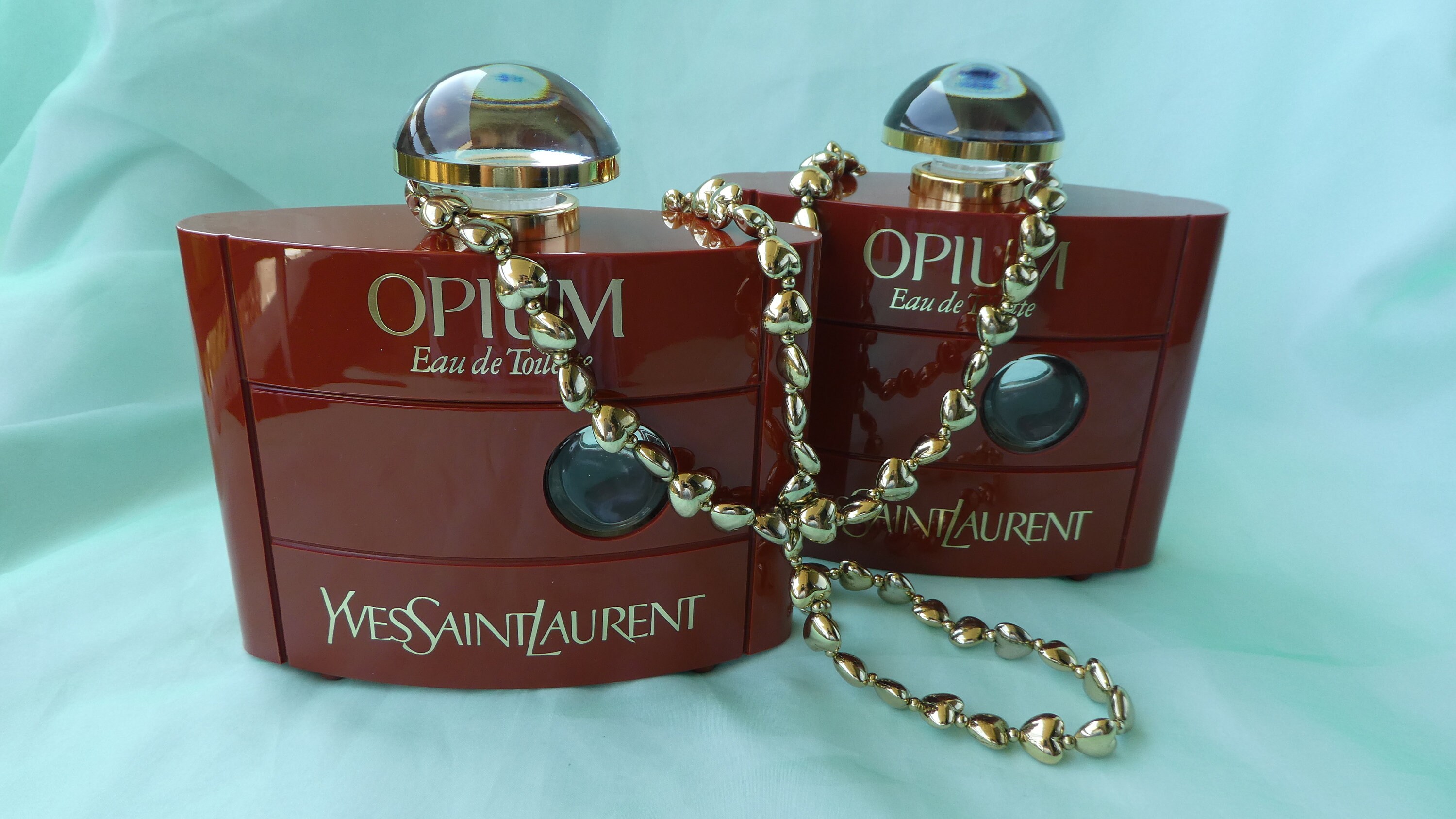 Ysl, Opium, Collection de Parfums Vintage - Grand Flacon Vide Set Of Two Collection. Yves Saint Laur