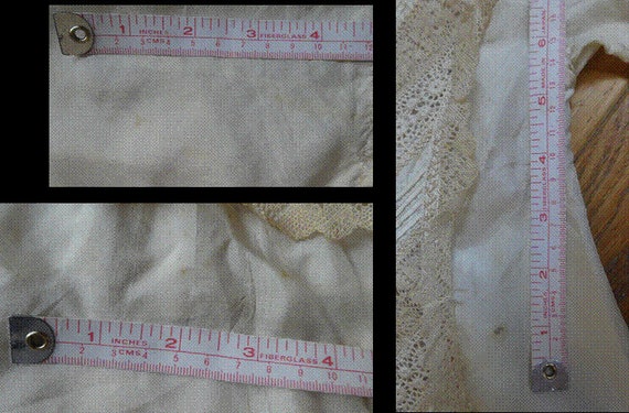 Antique CHRISTENING GOWN in Cream Silk with Lace … - image 10