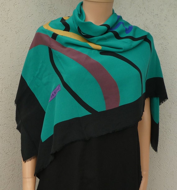 FLORA KUNG, New York. Large Designer Silk Wrap – … - image 4
