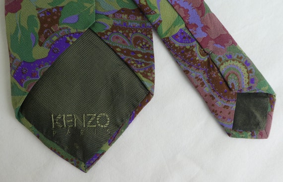 Vintage KENZO Silk Neck tie, Japanese Couture Hou… - image 5