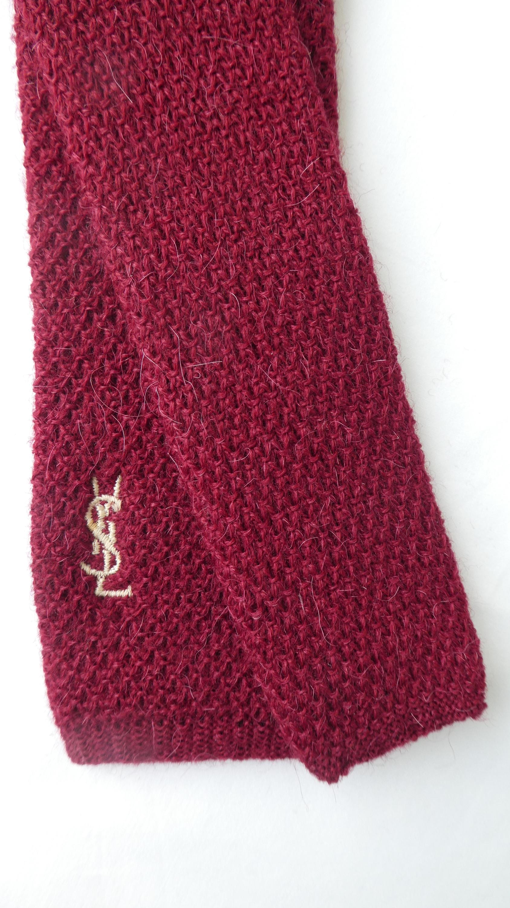 YSL Knit Tie - Vintage Yves SAINT LAURENT Necktie – Mid Century 