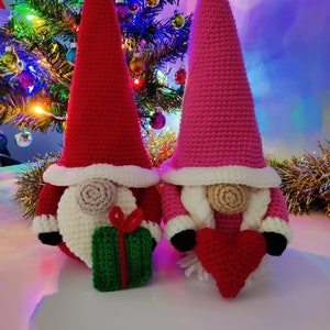 UK Crochet PATTERN for a Christmas Santa Gonk Family. Father Christmas Gonk.
