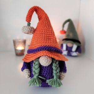 Halloween Gonk Gnome Crochet Pattern UK. This is a Digital PDF.