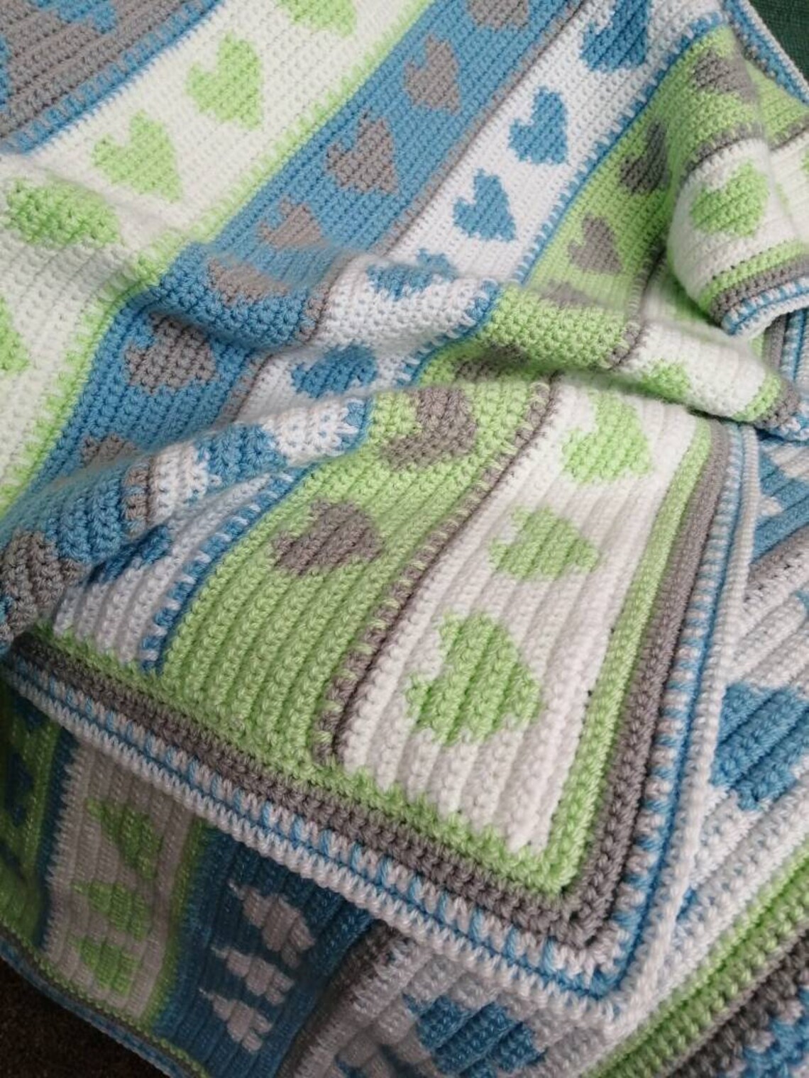 Tapestry Heart Crochet Blanket Pattern. Etsy