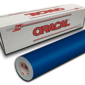 May include: A roll of Oracal 651 vinyl in a deep blue color. The vinyl is wrapped around a cardboard core and is labeled with the Oracal brand name.