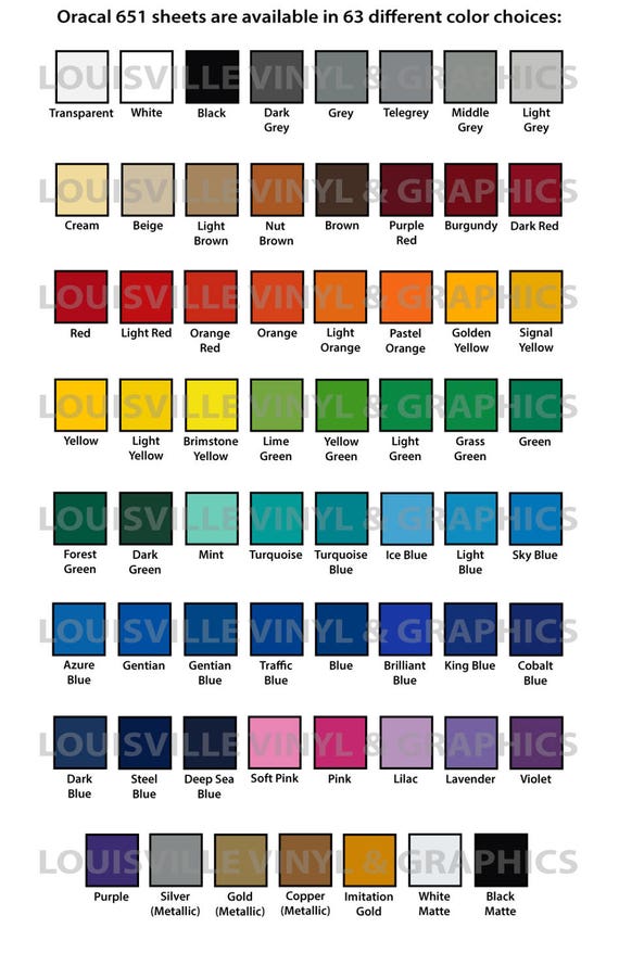Oracal 631 Removable Indoor Vinyl Collection 12x12 - Expressions Vinyl