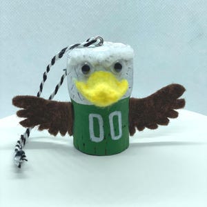Handmade Eagles Mascot Ornament: Recycled Cork, Philly Fan Gift