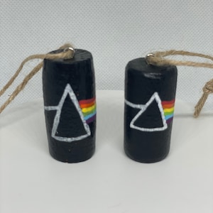 Handmade Pink Floyd Ornament: Dark Side of the Moon Cork Car Mirror Hanger