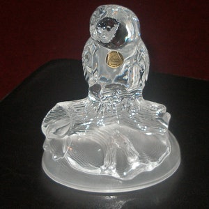 CRISTAL D&#39;ARQUES Lead Crystal Barn Owl/ Made in France
