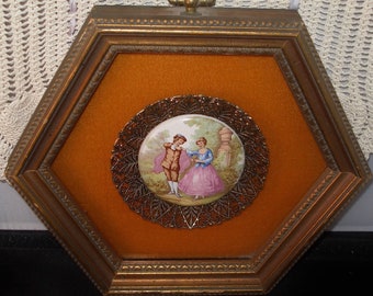 Two Gorgeous Vintage 40s Duo FRAGONARD SHADOWBOX ART