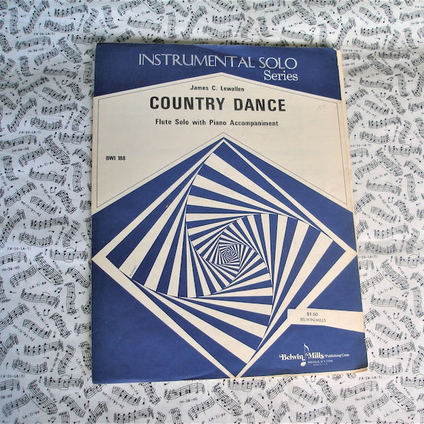 Vintage COUNTRY DANCE Flute Solo Sheet Music-James C. Lewallen/Belwin Mills Publishing Co.