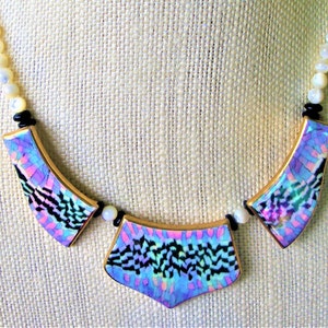 RARE Handcrafted Vintage CERAMIC NECKLACE