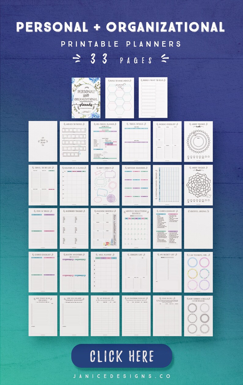 Organizational Planner Printables Home Management Household - Etsy UK