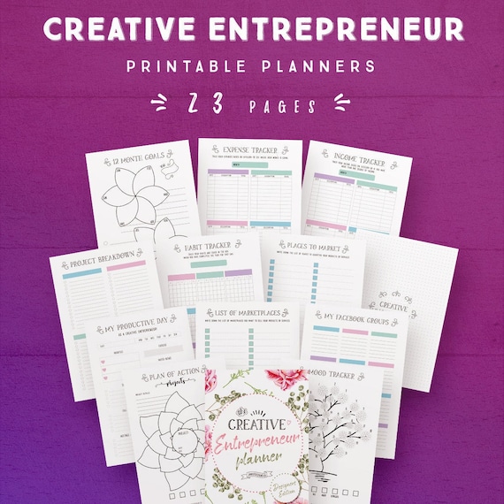 Entrepreneur Planner, Creative Entrepreneur Planner Printables, Creative Business