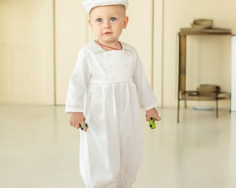 Romperset babyjongen: doopoutfit met hoed, schoenen en slab