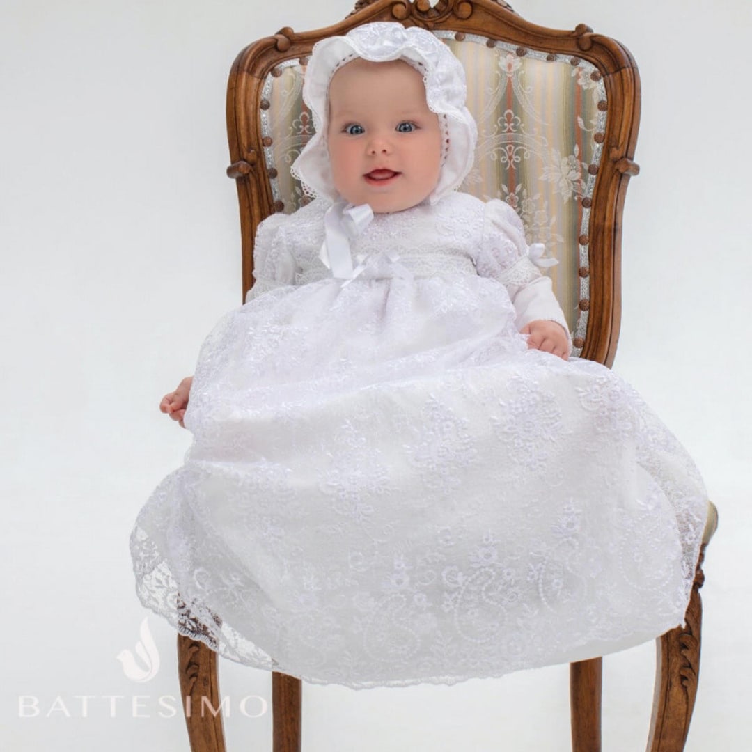 Buy Lace Christening Gown: Chantilly Guipure Baptism Dress Online