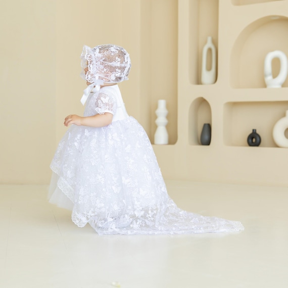 3D Italian Lace Baptism Gown for Baby Girl Designer Christening Wear Blessing Dress Lace Baptism Dress Bonnet Shoes Personalized Etsy UK
