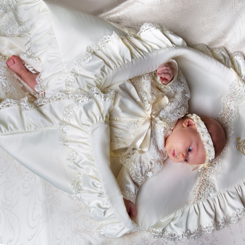 Girl Lace Baptism Blanket Christening Blanket Etsy