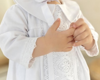 Personalized Baby Boy Christening Outfit: Gown, Hat, Shoes & Blanket