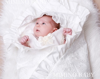 IZOLDA Taufdecke: Taufdecke Baby Mädchen, italienische Spitze
