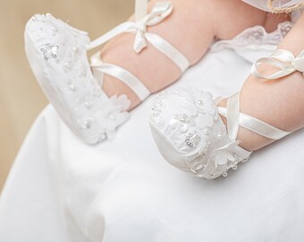 Lace Baby Girl Booties: Christening Baptism Gift