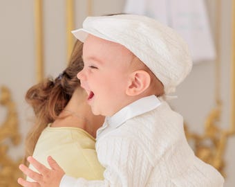 Classic Boys Baptism Outfit Christening Romper Baby Boy Heirloom Catholic Blessing Church Ceremony Set