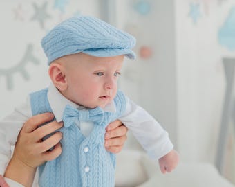 Handmade Baby Boy Baptism Outfit: Ivory Christening Suit
