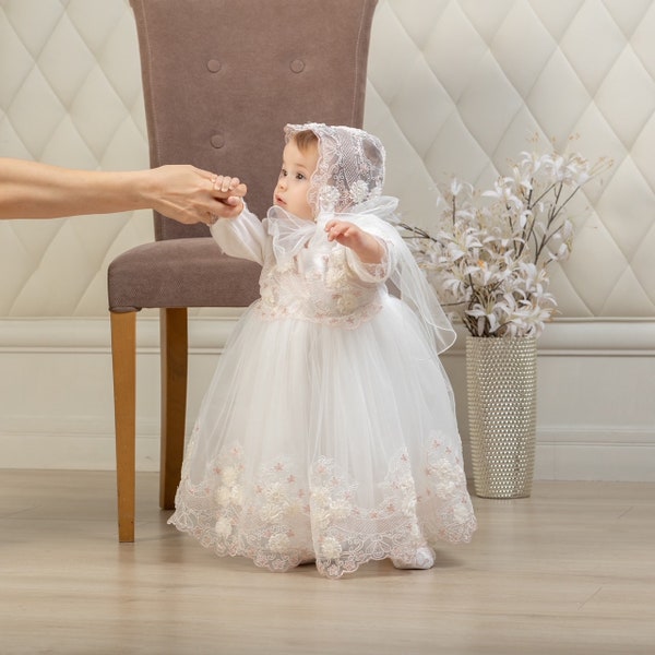 Christening Gown For Baby Girl Ivory Lace Christening Gown With
