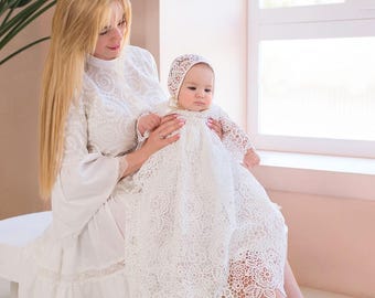 Abito da battesimo in pizzo: battesimo per bambine, abito da damigella - Italia