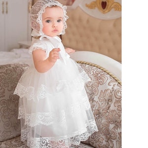 White Baptism Dress for Baby Girl, Christening Dresses for Girls, Baby Blessing Dress, 2t Baptism Dress, Christening Dress for Baby Girl