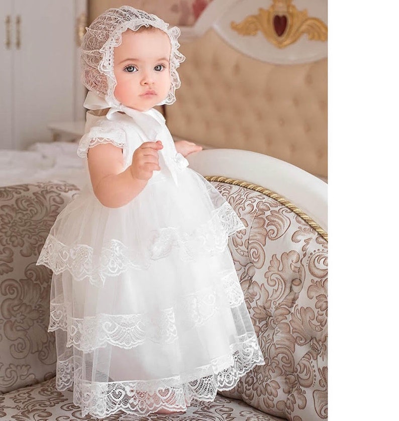 White Baptism Dress for Baby Girl, Christening Dresses for Girls, Baby Blessing Dress, 2t Baptism Dress, Christening Dress for Baby Girl image 1