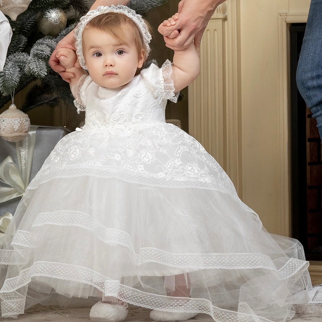 Baptism Dress for Baby Girl | Christening Dress for Baby Girl | Long ...