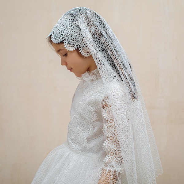 Long Sleeve First Communion Dress and Veil | Holy Communion Dress | 1st Communion Dres | Vintage First Holy Communion Dress  and Veil