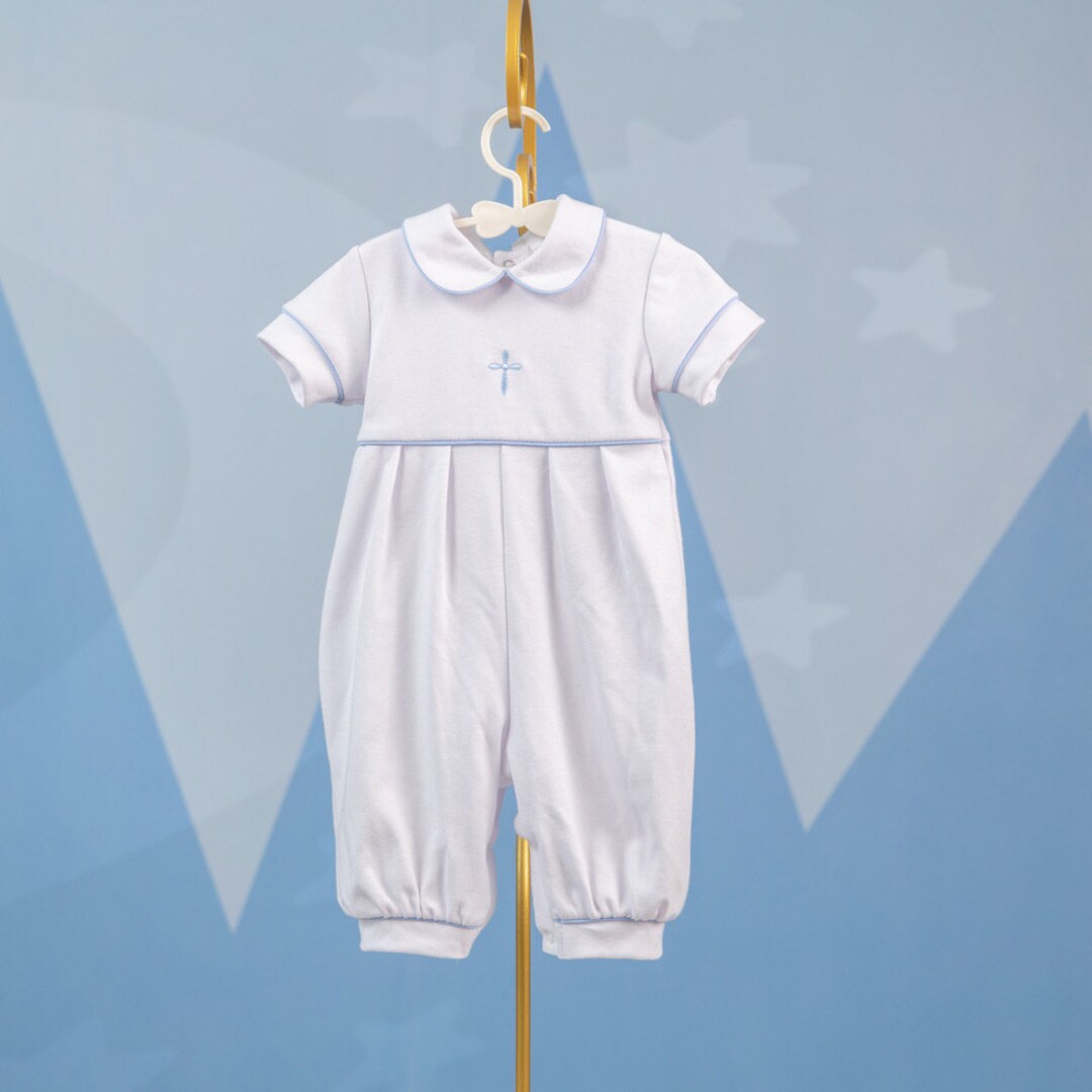 Christening Romper Boy, Baby Boy Baptism Outfit, Boy Christening Outfit