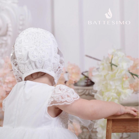 Vestido de bautismo para niña Gorro Zapatos / Vestido de - Etsy México Vestido de bautismo para niña Gorro Zapatos / Vestido de - Etsy México
