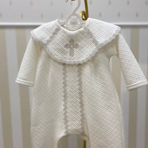 Heirloom Cotton Baptism Outfit Boy: Embroidered Christening Clothes