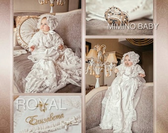 Christening Gown Girl | Lang Baptism Gown | Lace Christening Outfit | Blessing Dress | Ivory Christening Girl