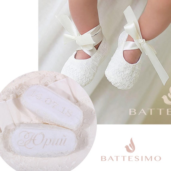 Personalized baptism shoes best sale