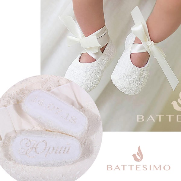 Personalized Baptism Gift, Confirmation Gift, Newborn Custom Shoes, Baptism Shoes, Christening Shoes | Christening Gift | Baby Photo Props