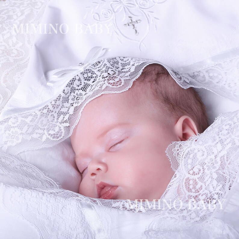 Christening Blanket IZABELLA Baptism Gift for Baby Girl Etsy