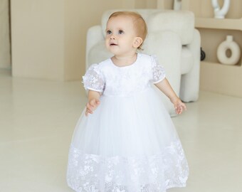 Abito da battesimo in pizzo: abito da battesimo per bambina