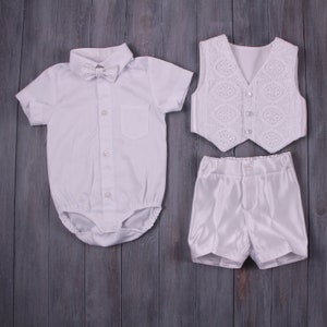 Baby boy baptism outfit summer, Boy Christening Short Sleeved Suit,  Wedding outfit baby boy, boy blessing outfit