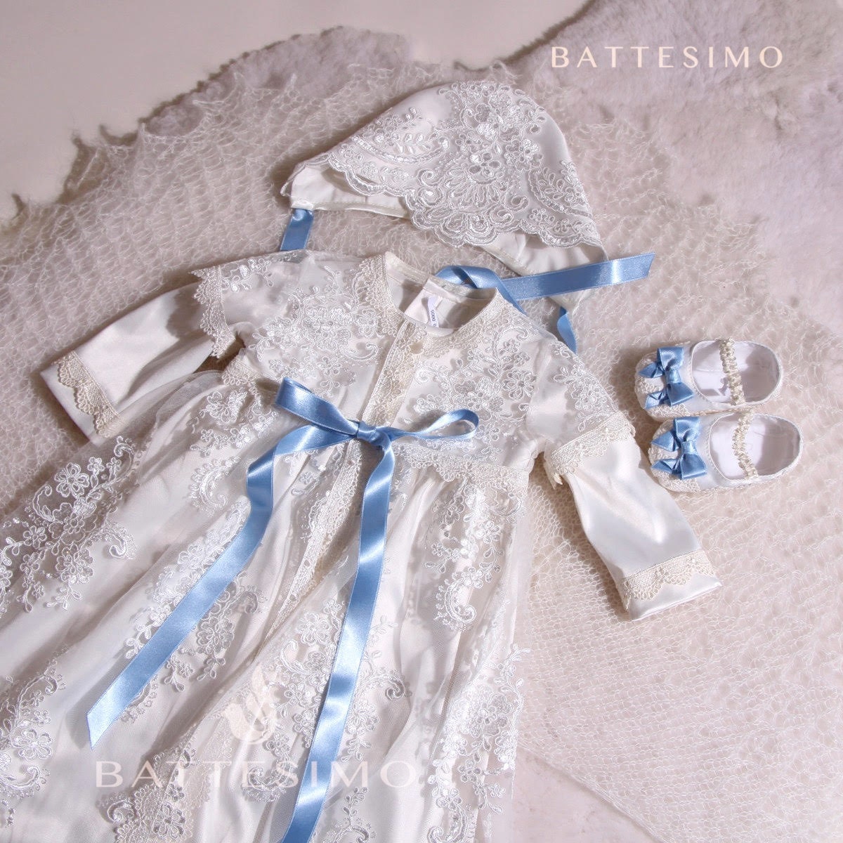 Juliet christening skirt, linen with lace, customizable length