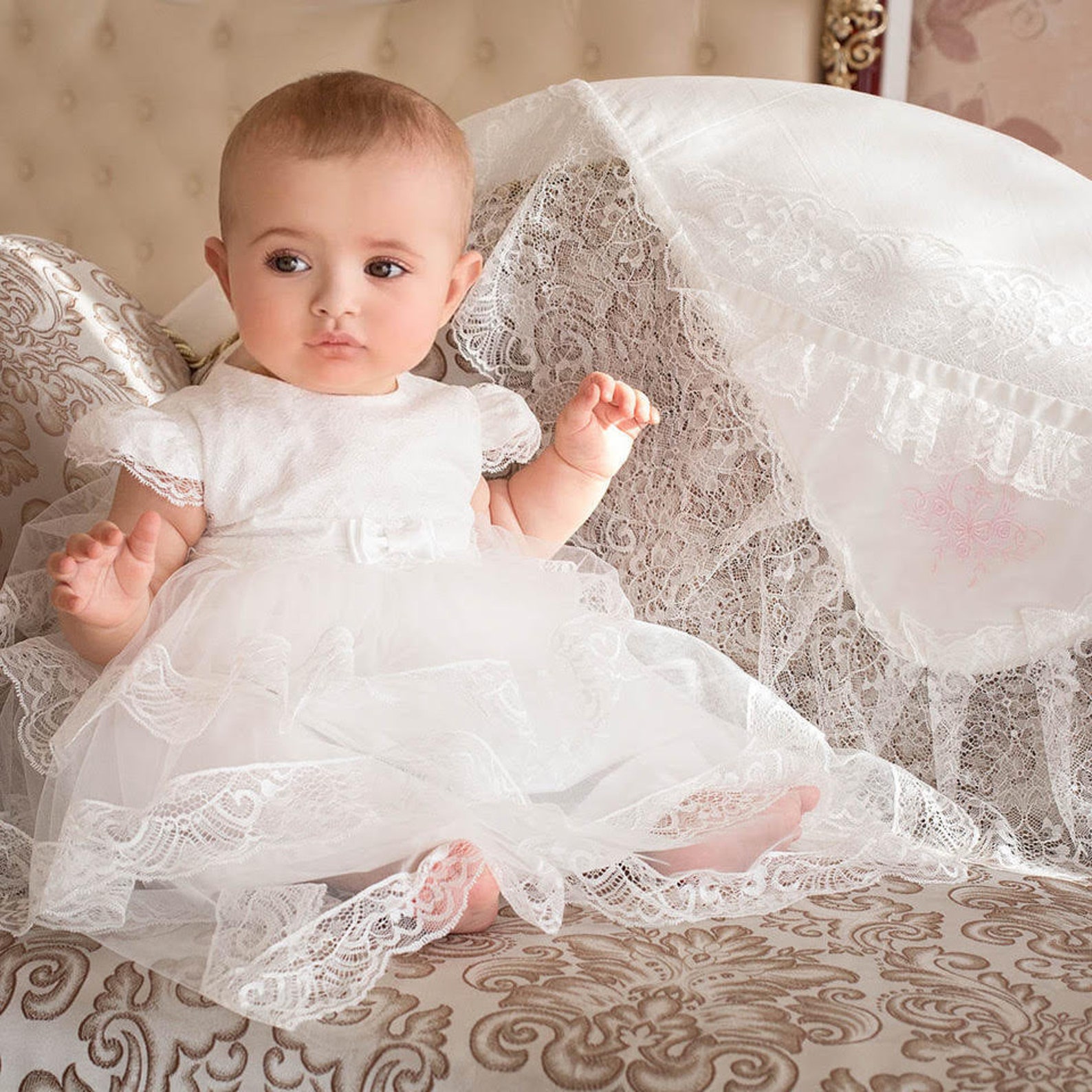 White Baptism Dress for Baby Girl Christening Dresses for Etsy